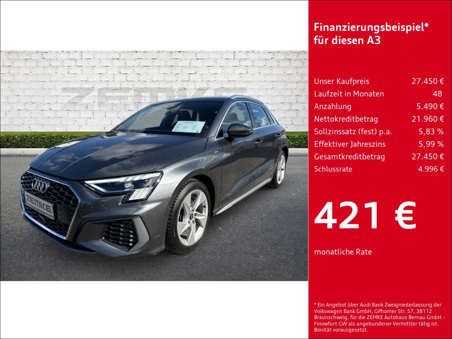 Audi A3 Sportback 35 TFSI S tronic S line HUD AD Stan