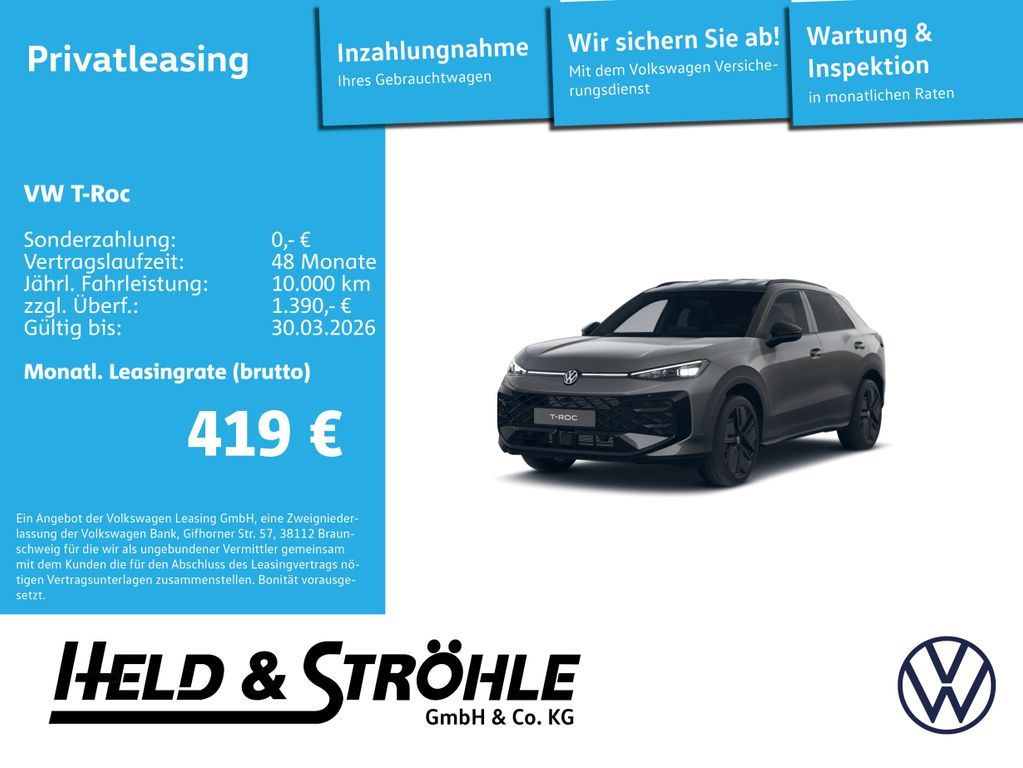 Volkswagen T-Roc R-Line 1.5 l eTSI DSG BLK AHK SHZ IQ-Drive