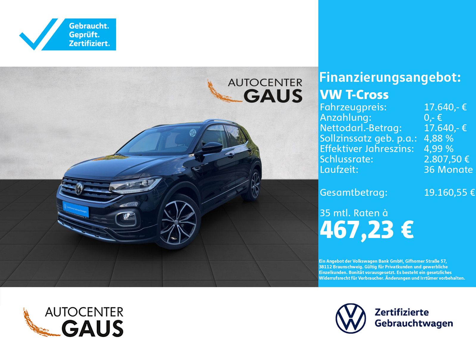 T-Cross Style 1.0 TSI*LED*Navi*Klima