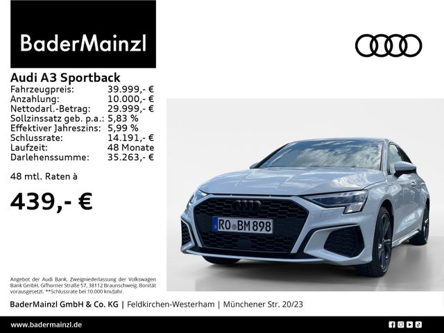 Audi A3 Sportback Sline 40 TFSIe BsiP,Mtrix,NvPl,Virt