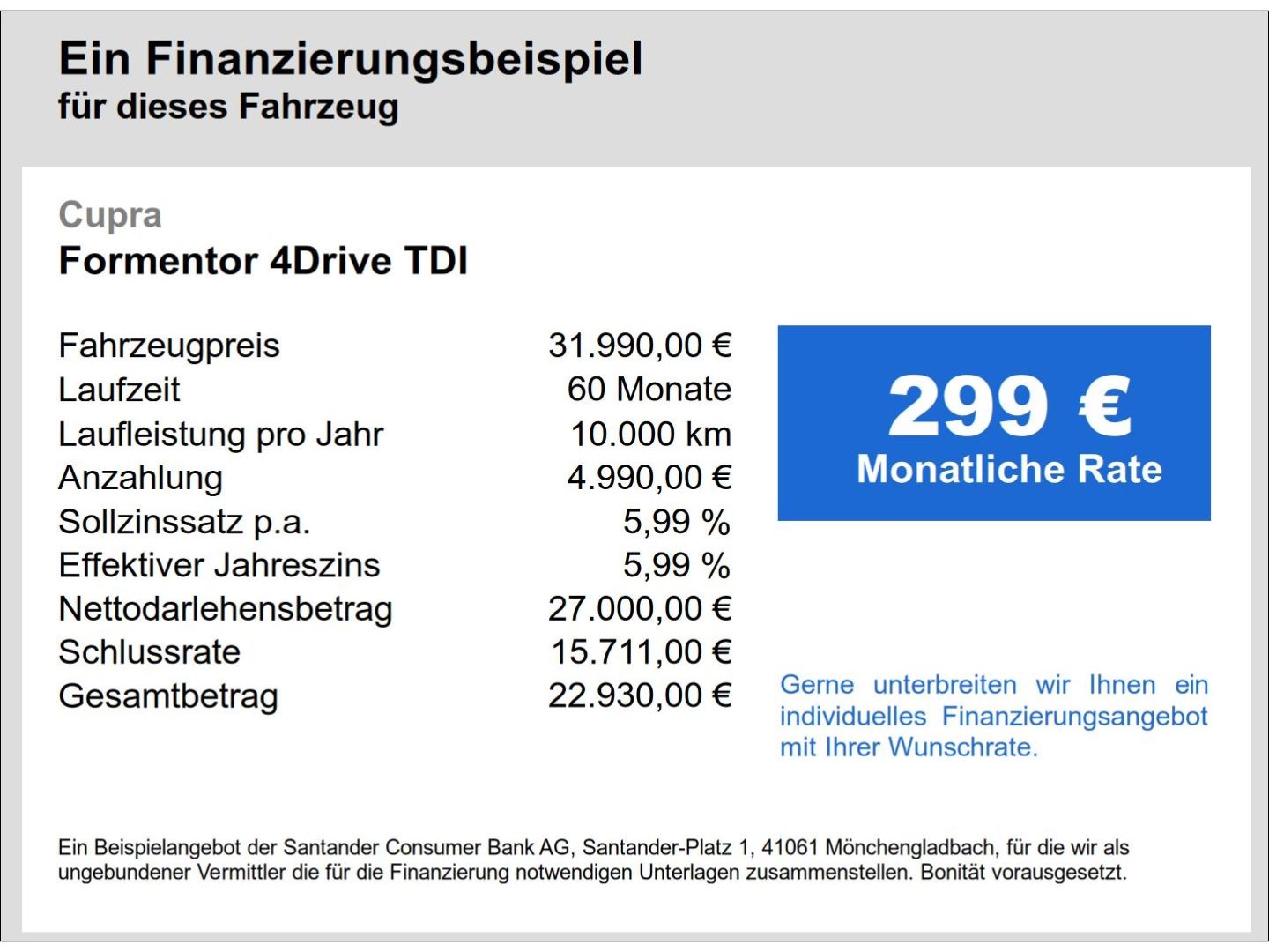 Fahrzeugabbildung CUPRA Formentor 4Drive TDI