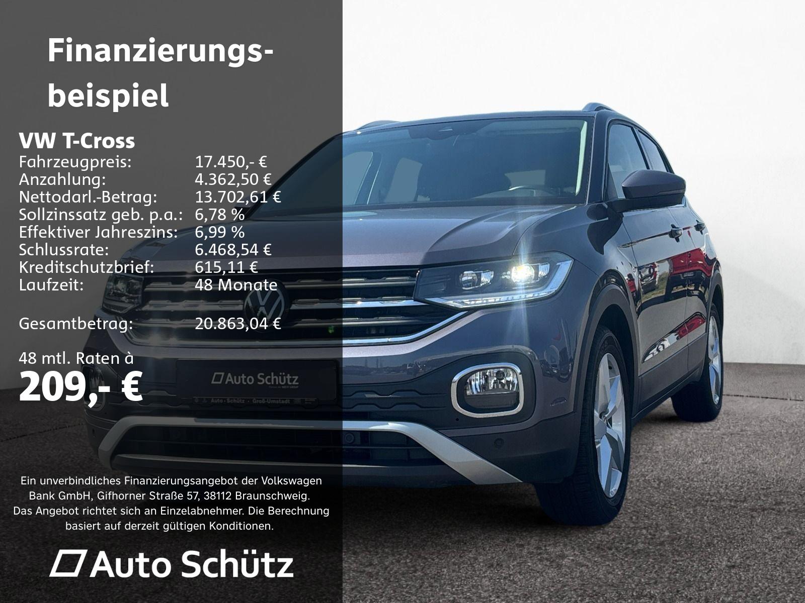 Volkswagen T-Cross 1.0 TSI Style+NAVI+RFK+LED+PDC+SHZ