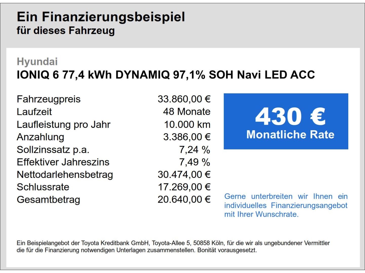 Fahrzeugabbildung Hyundai IONIQ 6 77,4 kWh DYNAMIQ 97,1% SOH Navi LED ACC