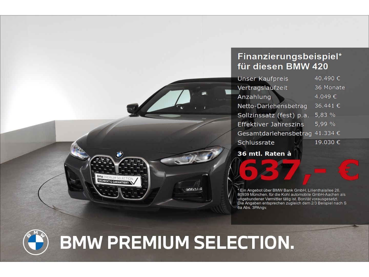 BMW 420 i Cabrio M Sport Harman Kardon Laserlicht L foto 1