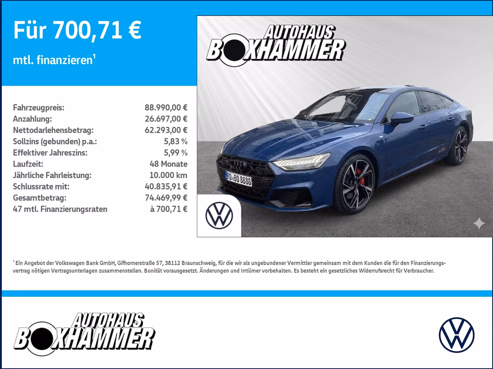 Audi A7 Sportback 45 TDI Quattro S-Line „TOP AUSSTATT