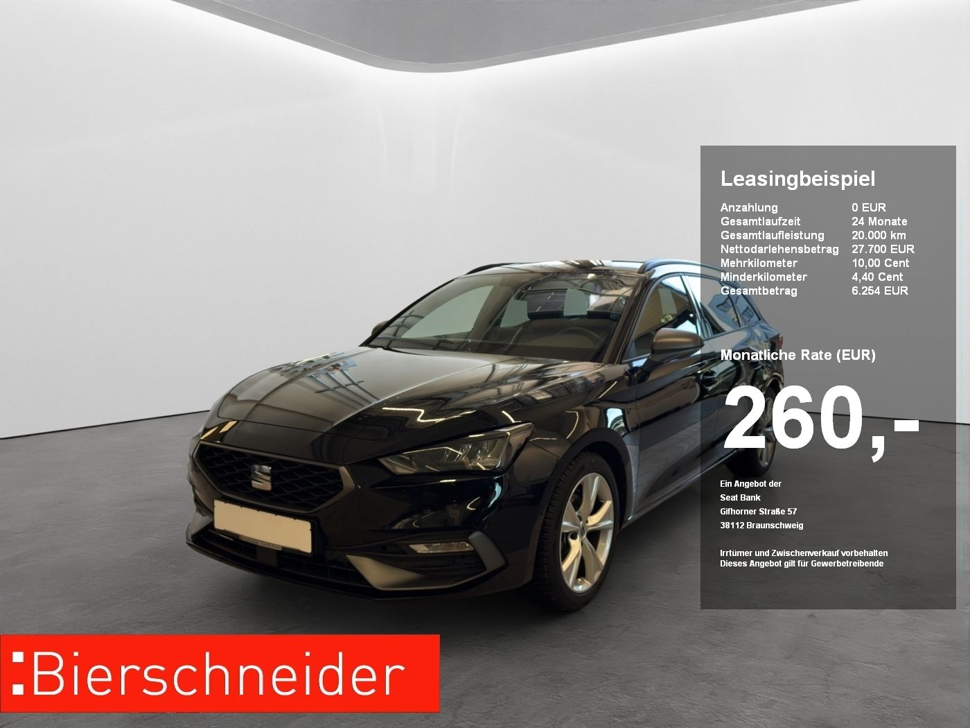 Seat Leon SP 1.5 eTSI DSG FR Business ab 209.-netto!
