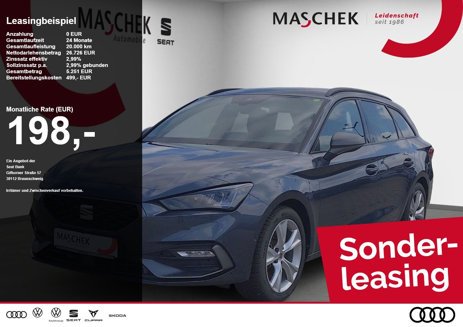 Seat Leon ST FR Sonderleasing 1.5 eTSI Navi RearView