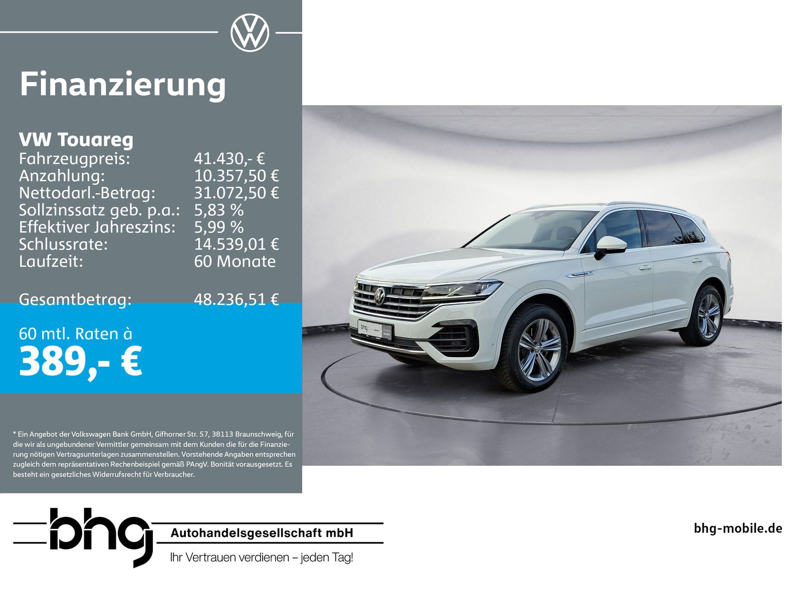 Volkswagen Touareg V6 TDI 4Motion R Line Leder Keyless Navi