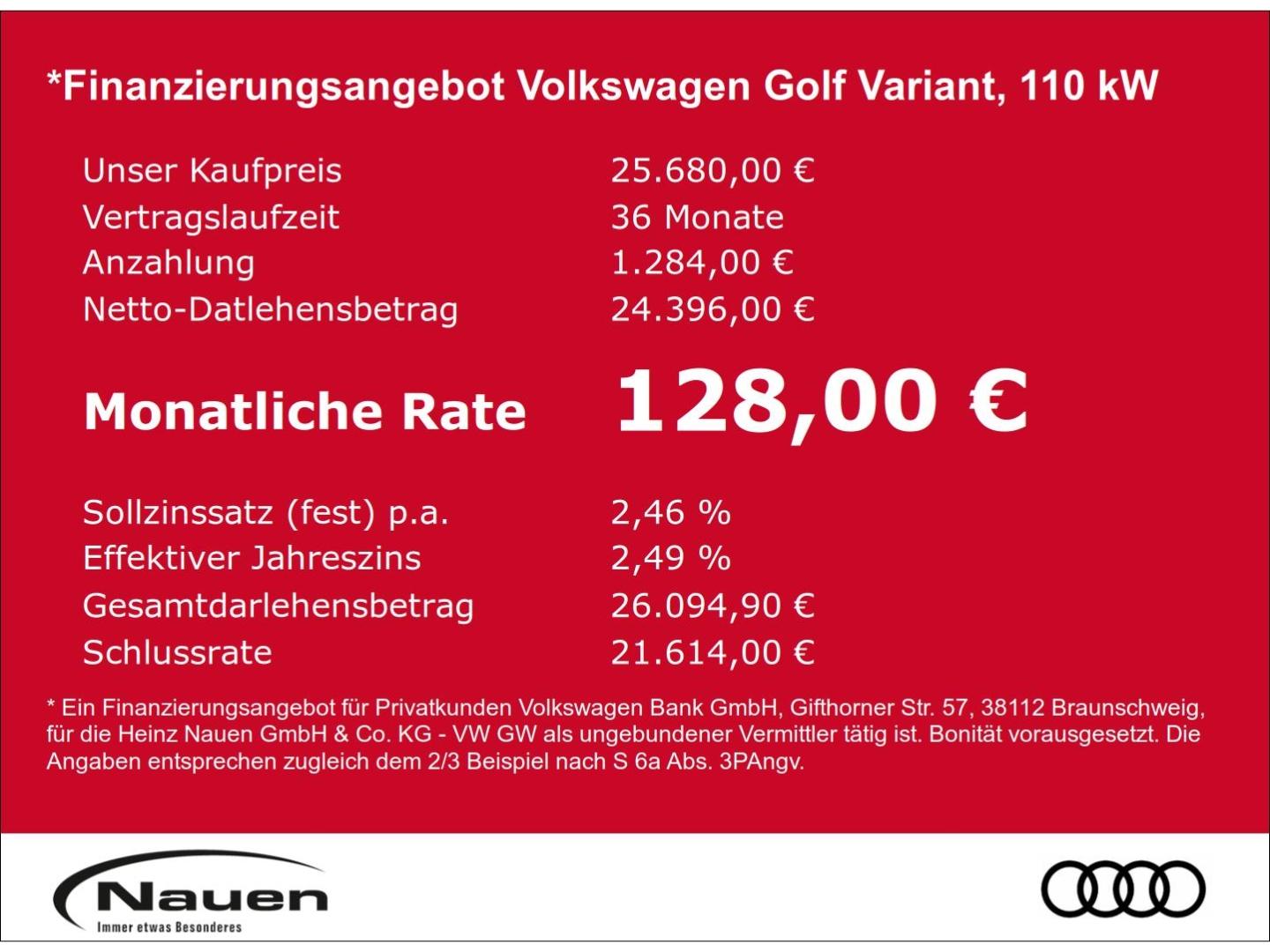 Volkswagen Golf Variant Goal DSG ab 151,-€ *AHK*ACC*NAVI*LE, миниатюра 2