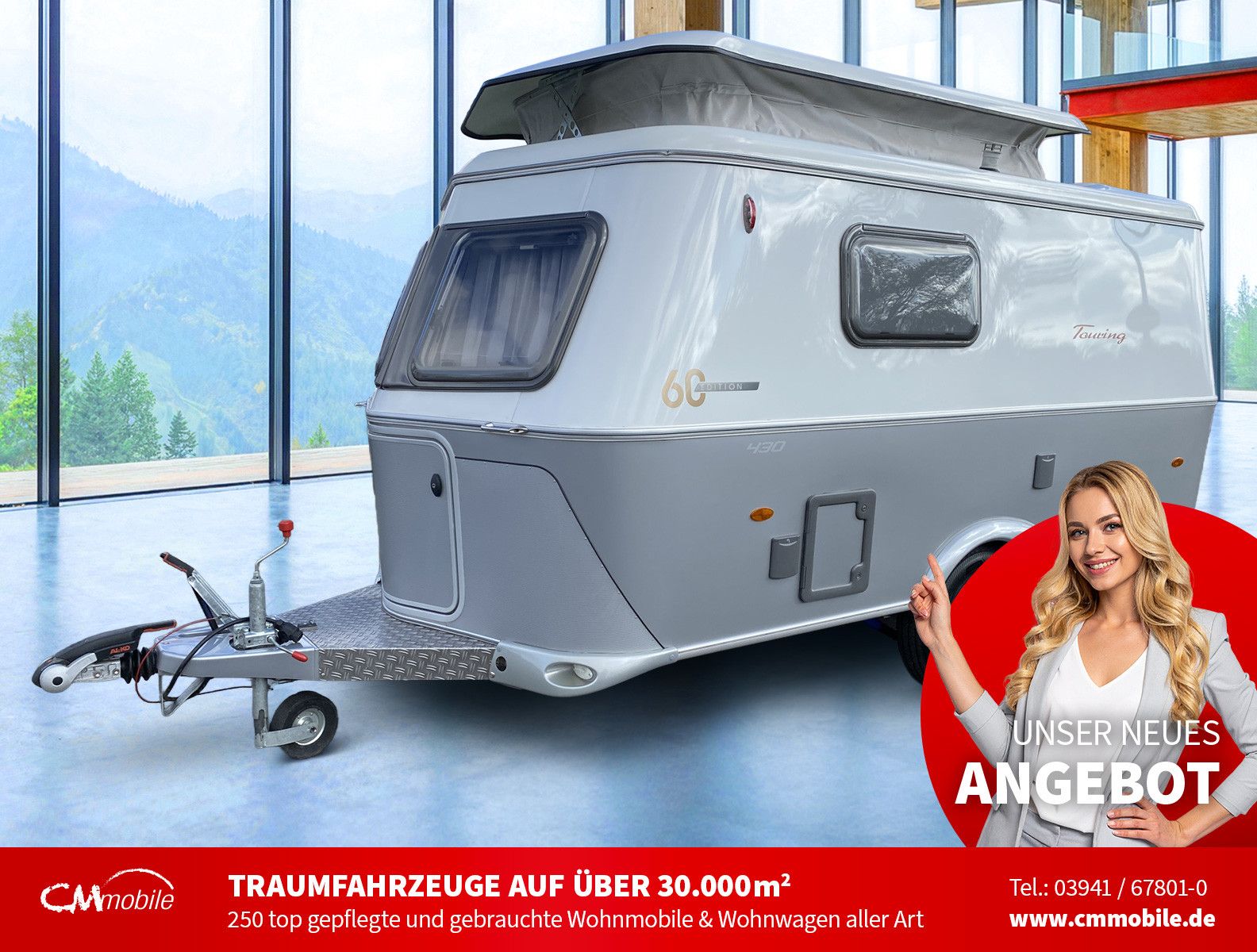 HYMER / ERIBA / HYMERCAR
 Touring 430 - Aufstelldach - Festbett -
