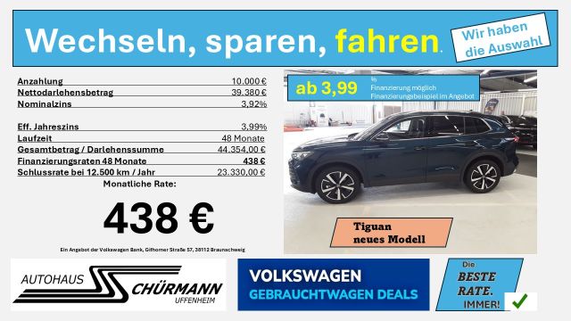 Tiguan Elegance neu 1.5 eTSI OPF DSG AHK 3,99%