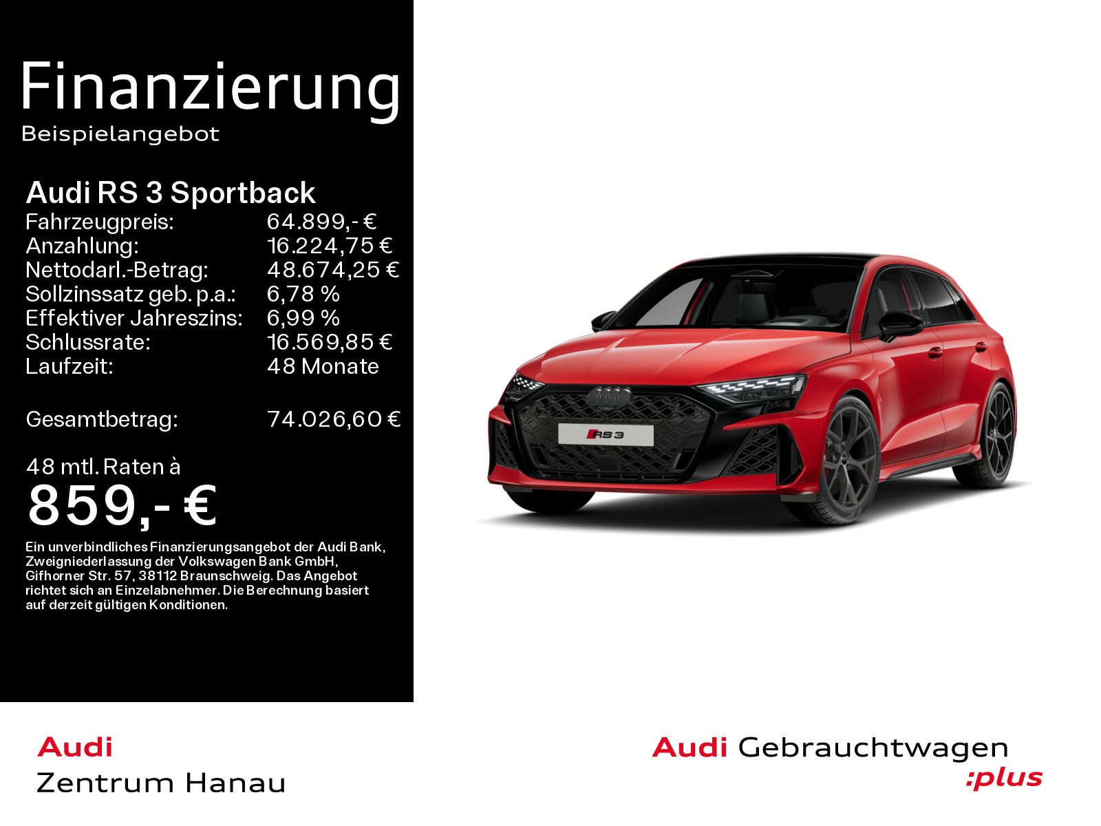 AUDI RS 3 Sportback*NAVI-PLUS*MATRIX*280KM/H*HUD*RS-A