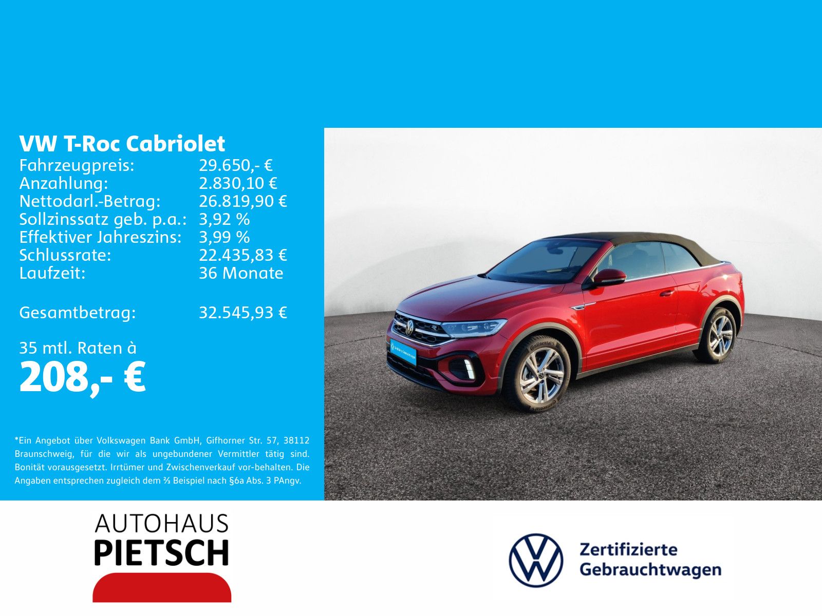 Volkswagen T-Roc Cabriolet 1.5 TSI DSG R-Line AHK Travel foto 2