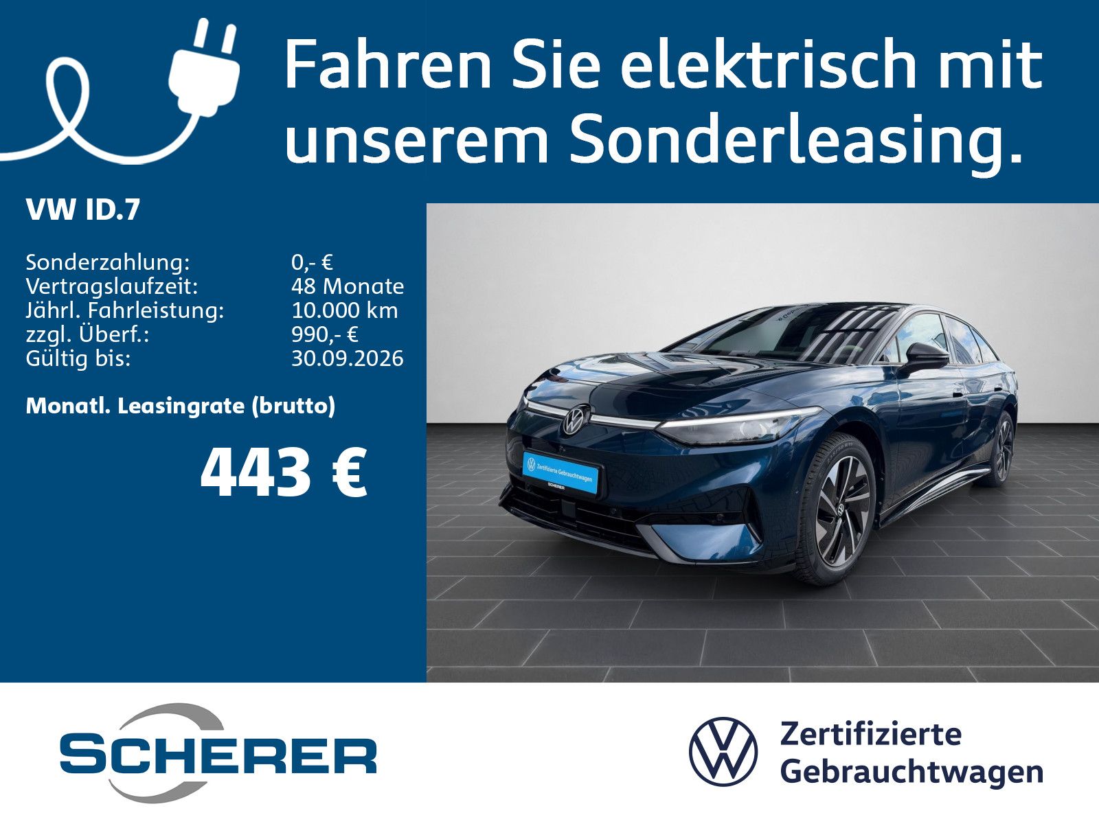 Volkswagen ID.7 Pro 82kWh SOH:100% AHK RFK NAVI MATRIX 5J.G