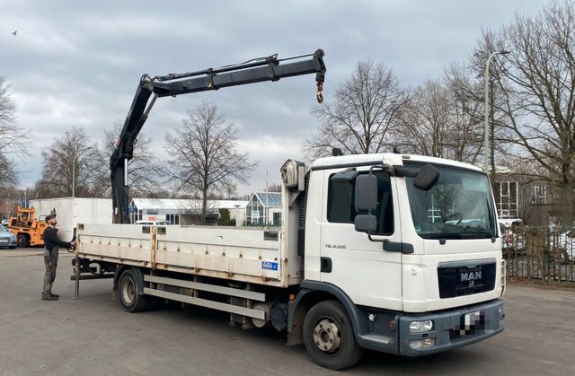 MAN 12.220 Maxi Pritsche Hiab Ladekran Tüv Neu.