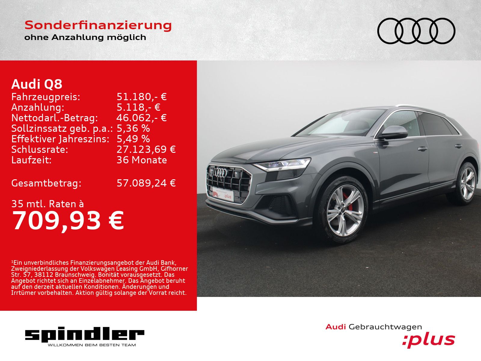 AUDI Q8 S-Line select 45 TDI quattro / Standh, Pano