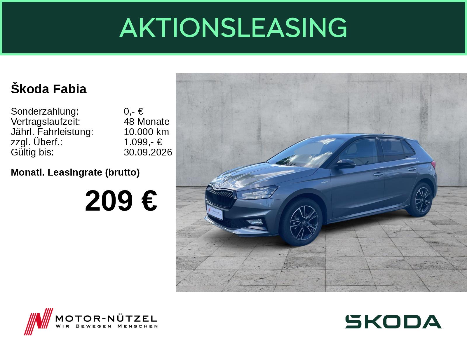 Skoda Fabia 1.0 TSI Monte Carlo RFK PDC LED MUFO