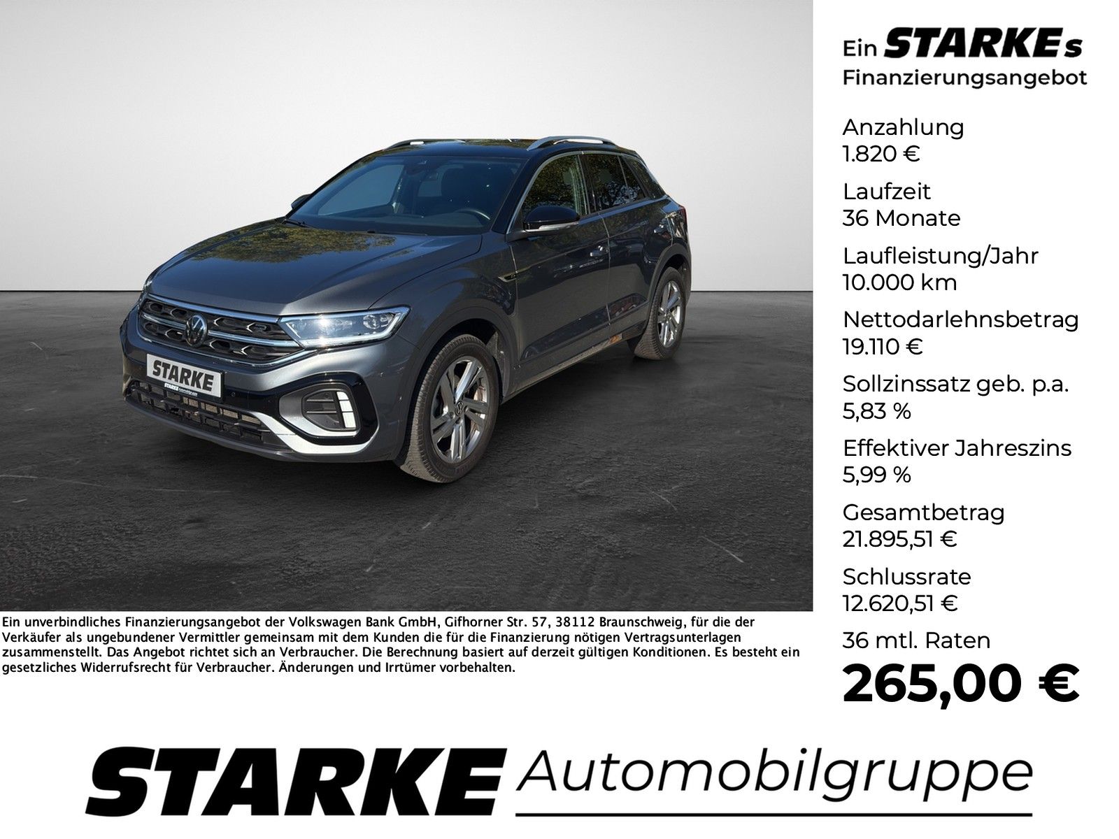 Volkswagen T-Roc 1.0 TSI R-Line  AHK Navi LED Kamera PDC LM