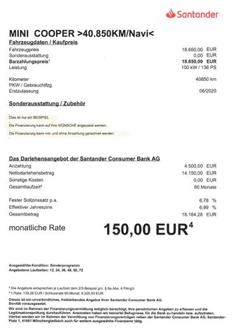 Fahrzeugabbildung MINI Cooper 1,5 >5-türig/NAV/PDC/40.850KM<