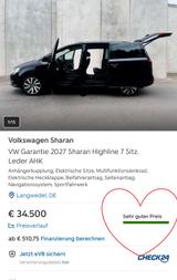 Volkswagen LEDER Highline VW Garantie 2027 Sharan 7 Sit