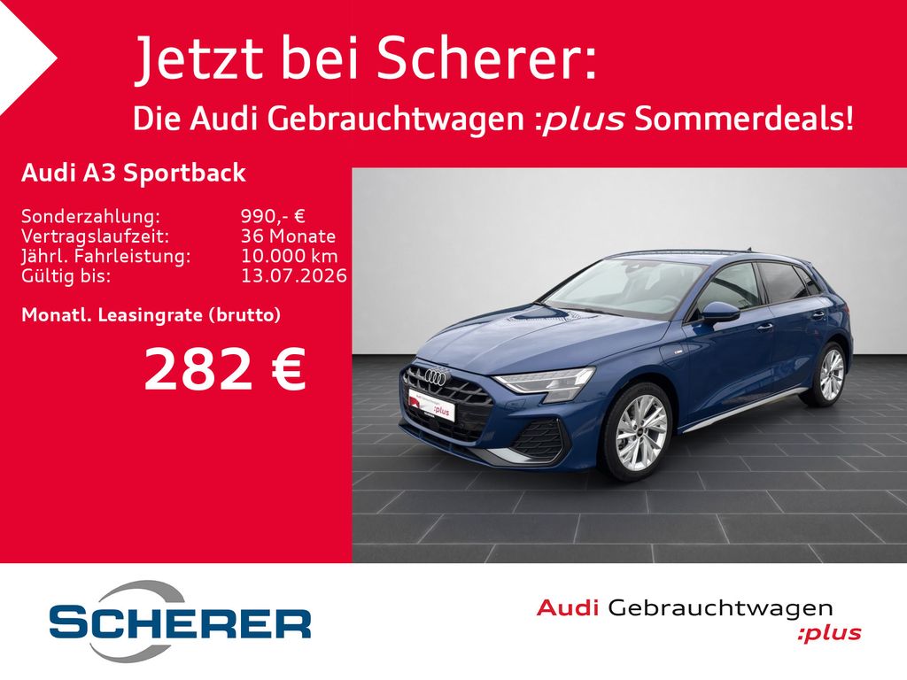 Audi A3 Sportback 40 TFSIe S line MATRIX AHK SONOS MM