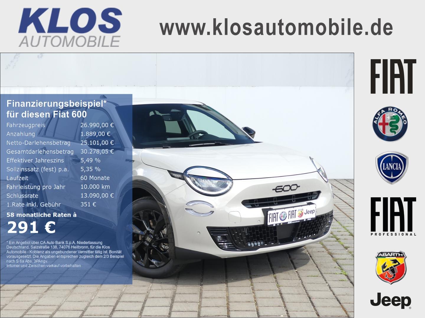Fiat 600 HYBRID SPORT 1.2 145 PS DCT6 LED NAVI KAMERA