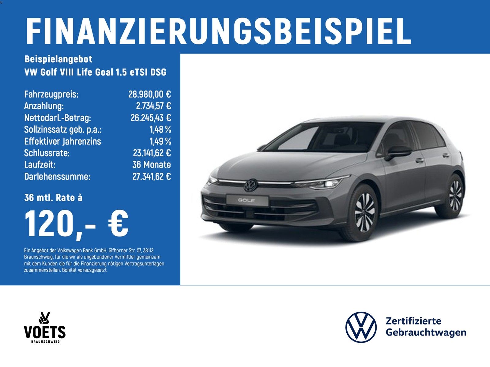 Volkswagen Golf VIII Life Goal 1.5 eTSI DSG LED+SHZ+AHK