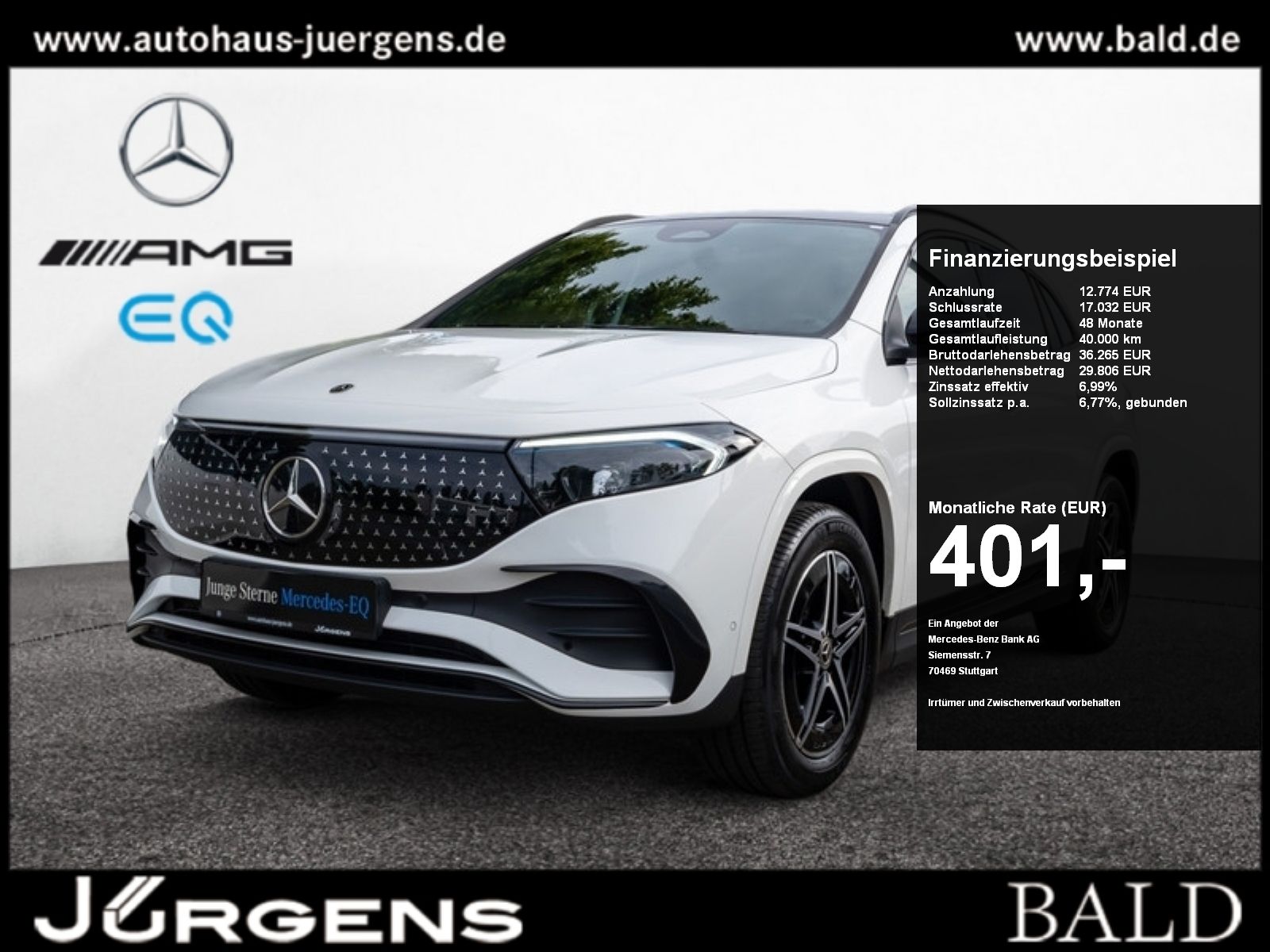 Mercedes-Benz EQA 350 4M AMG-Sport LED Pano Burm Night Totw 18