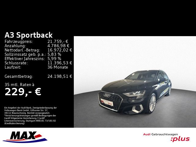 A3 Sportback 35 TDI ADVANCED LED+MMI NAVI+VCP+AL