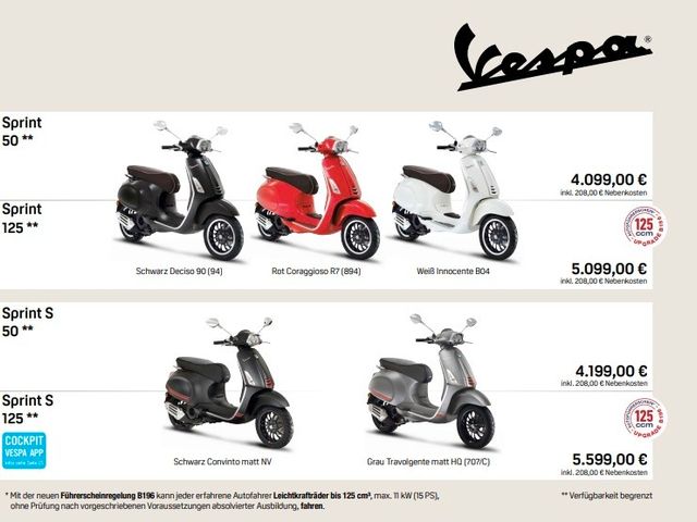 Vespa Sprint 125 + Sprint 125 S