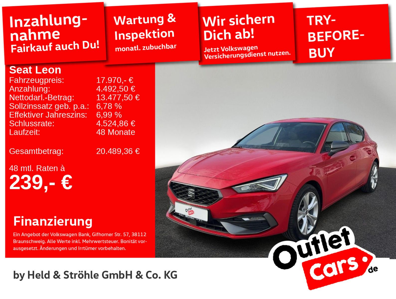 Seat Leon FR 1.5 eTSI DSG LED NAV APP 17" ACC PDC