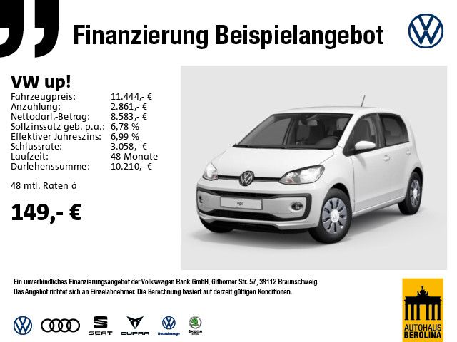 Volkswagen up! 1.0 move up! *GRA*R-CAM*PDC*SHZ*