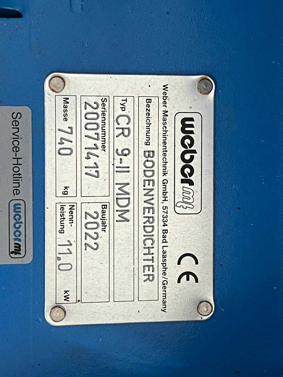 Fahrzeugabbildung Weber Weber CR 9 MDM Hatz-Diesel / 740kg / DEMO / 2022