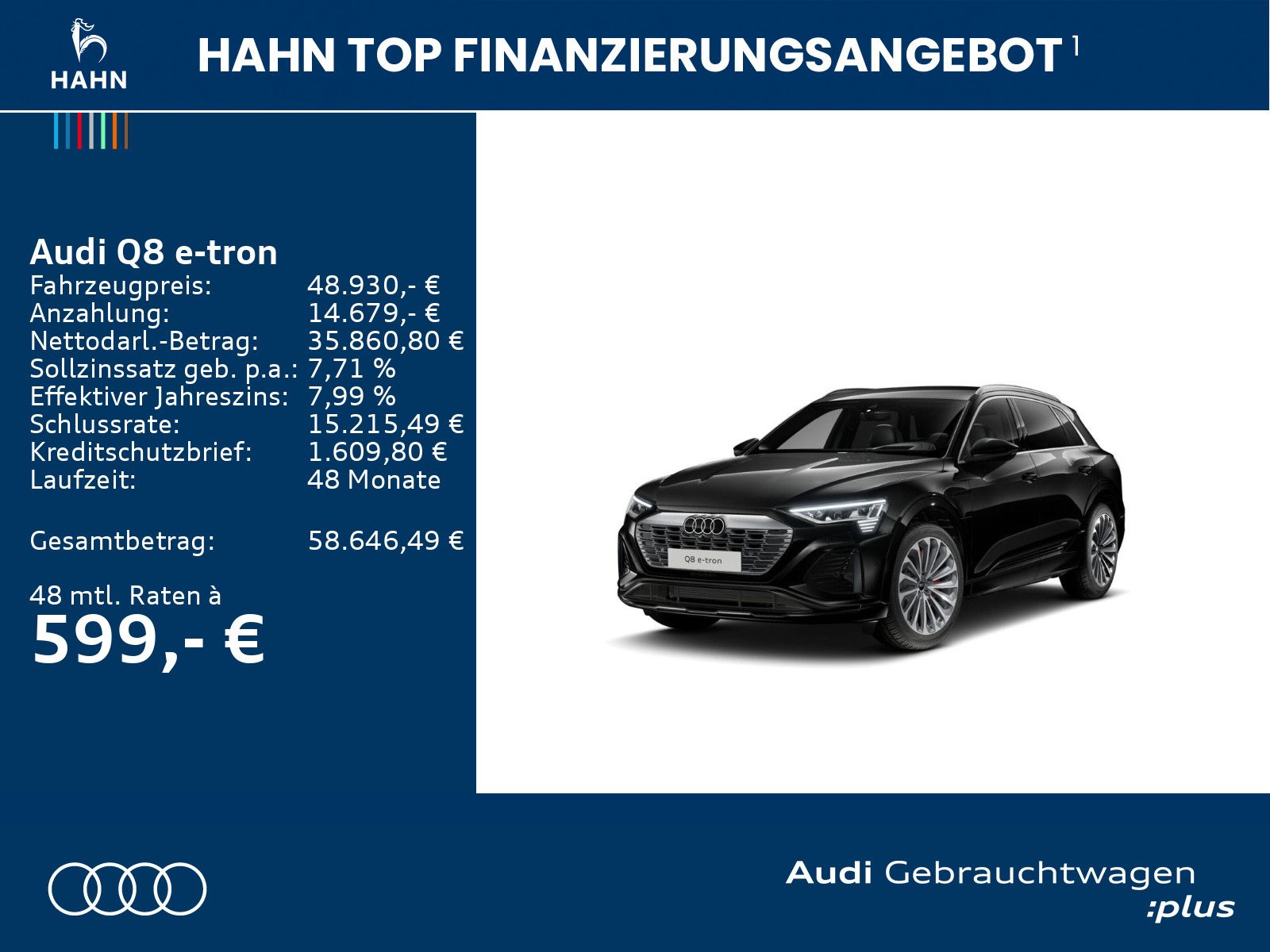 Audi Q8 e-tron 55 quattro S line Matrix Luft AHK CAM imagem 2