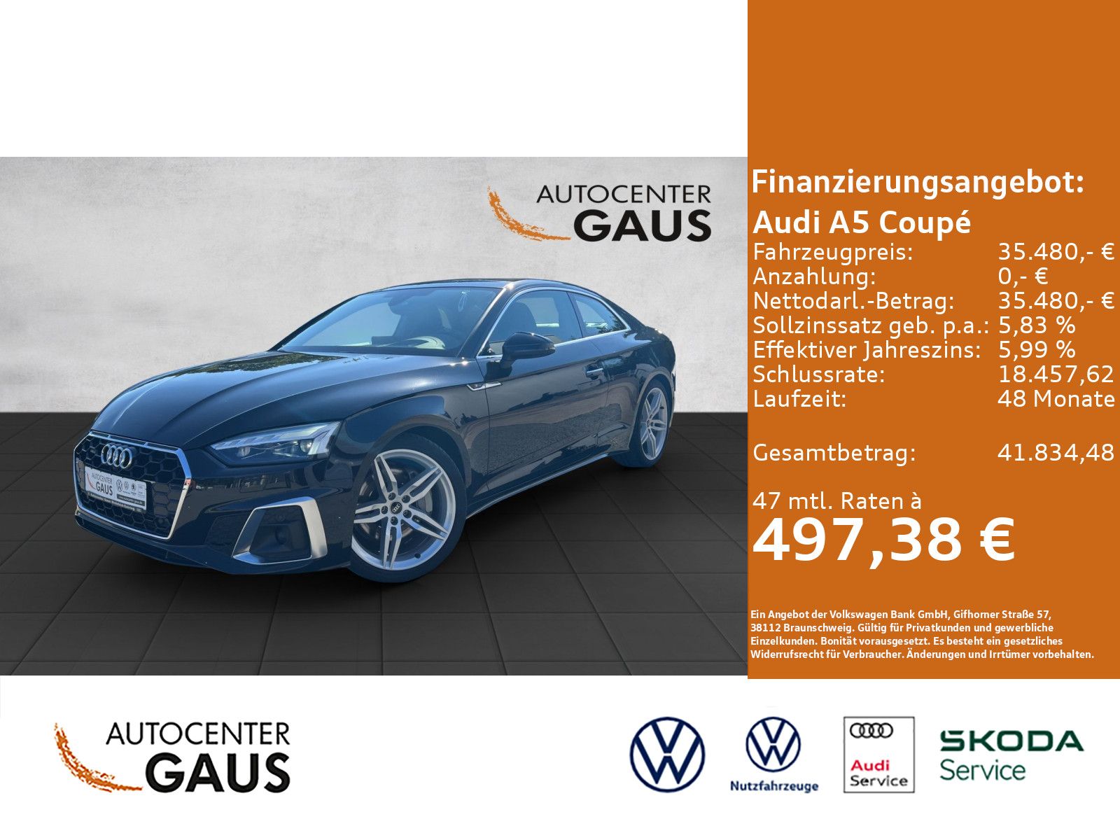 A5 Coupé 45 2.0 TSFI S line quattro Pano*Navi**K