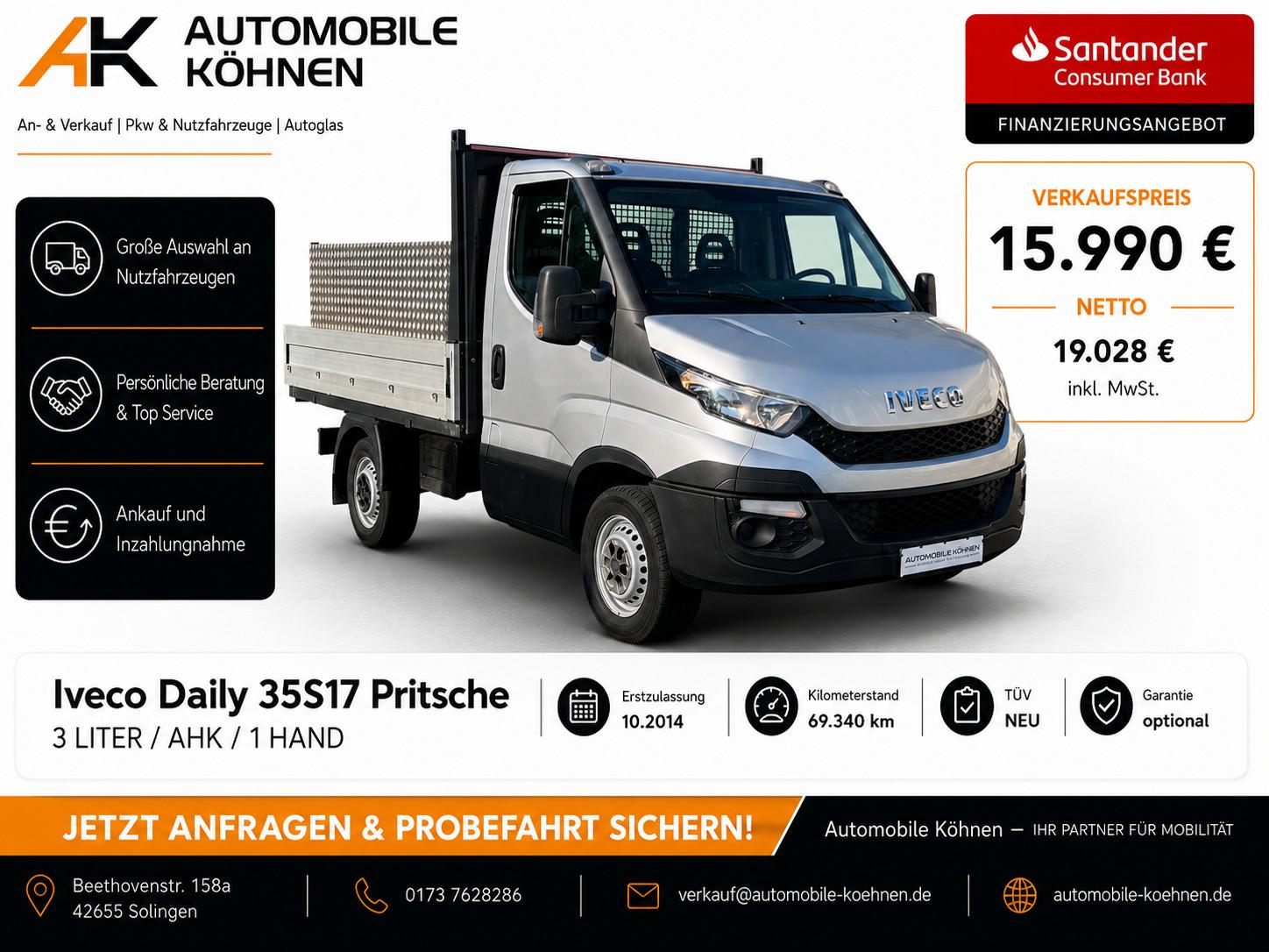 Iveco 35S17 Pritsche TÜV NEU / 3 LITER / BOX / AHK / 