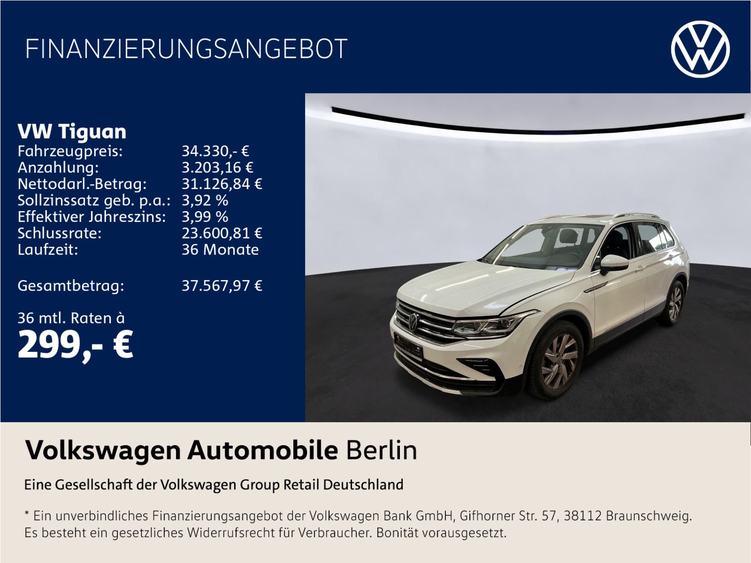 Volkswagen Tiguan 2.0 TSI Elegance 4M Navi Pano Standhzg Ka
