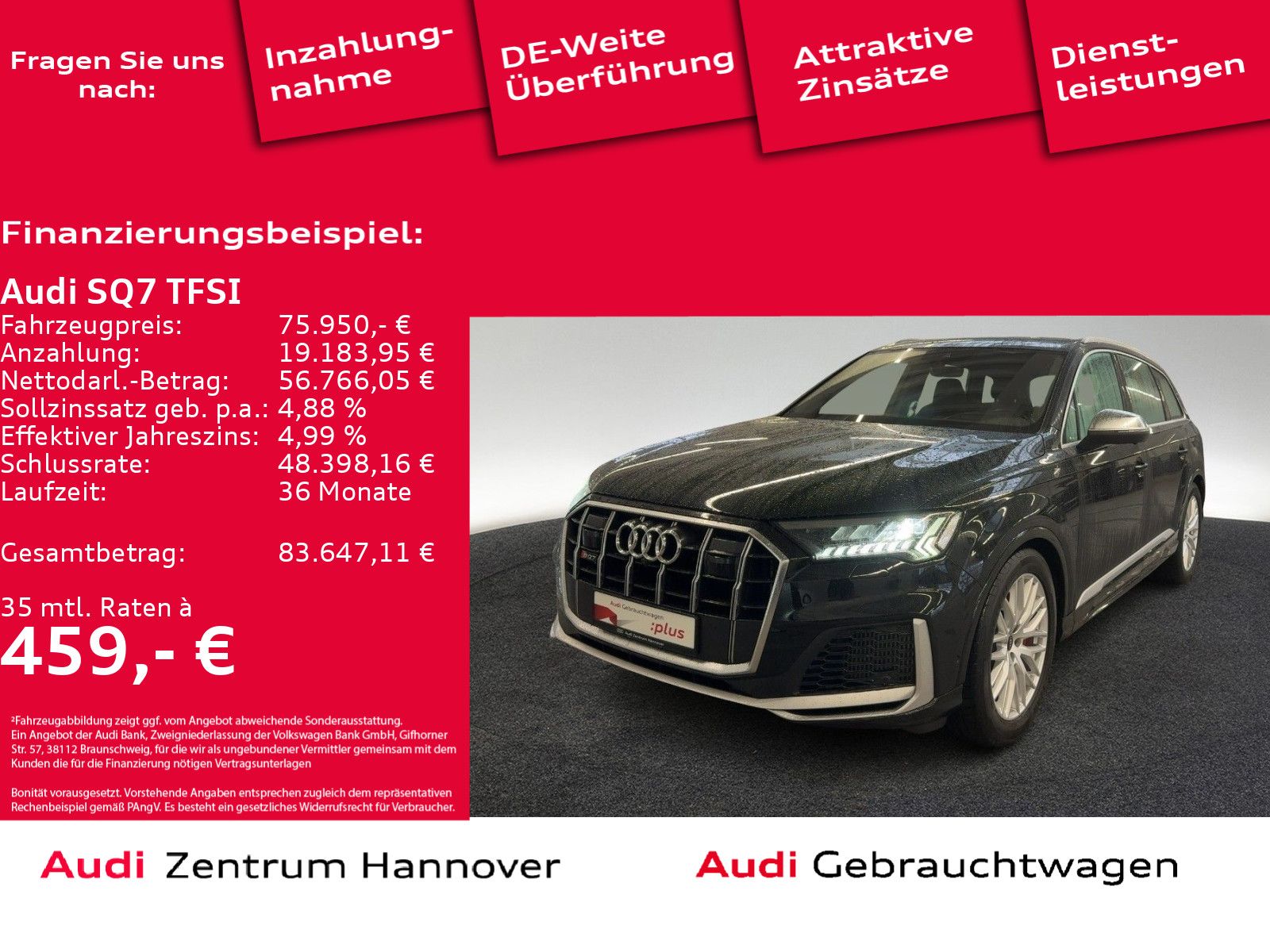 Audi SQ7 TFSI 4,0 TFSI quattro tiptronic Matrix Head-