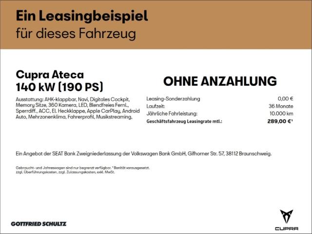 Cupra Ateca 2.0 TSI DSG 4Drive AHK KAMERA KESSY WINTER