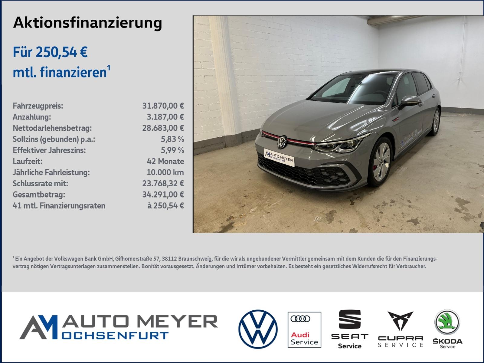 Volkswagen Golf VIII GTI 2.0 TSI DSG Navi Rückfahrkamera Ha