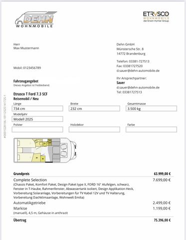 Etrusco T7.3 SCF 5.403,00 € Sondernachlass!