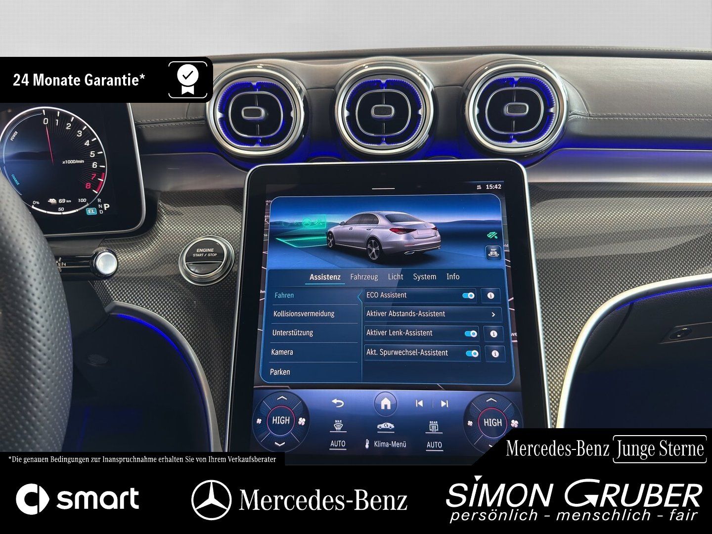 Fahrzeugabbildung Mercedes-Benz C 300 e AMG Pano HUD Burm 360 Sitzklima Massage