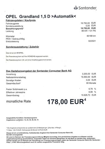Fahrzeugabbildung Opel Grandland (X) >AUT/LED/NAV/KAM/PDC<