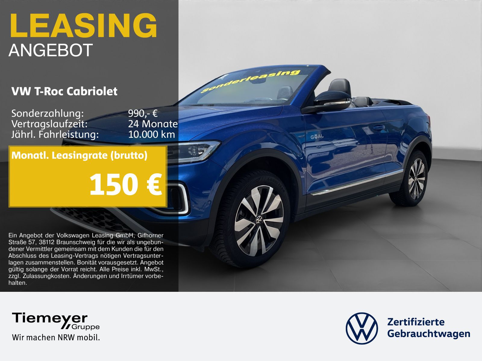 Volkswagen T-Roc Cabriolet 1.0 TSI GOAL NAVI RÜCKFAHRKAMERA