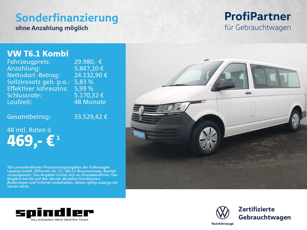 Volkswagen T6.1 Kombi LR / 9-Sitze, Navi, App-Connect, AHK