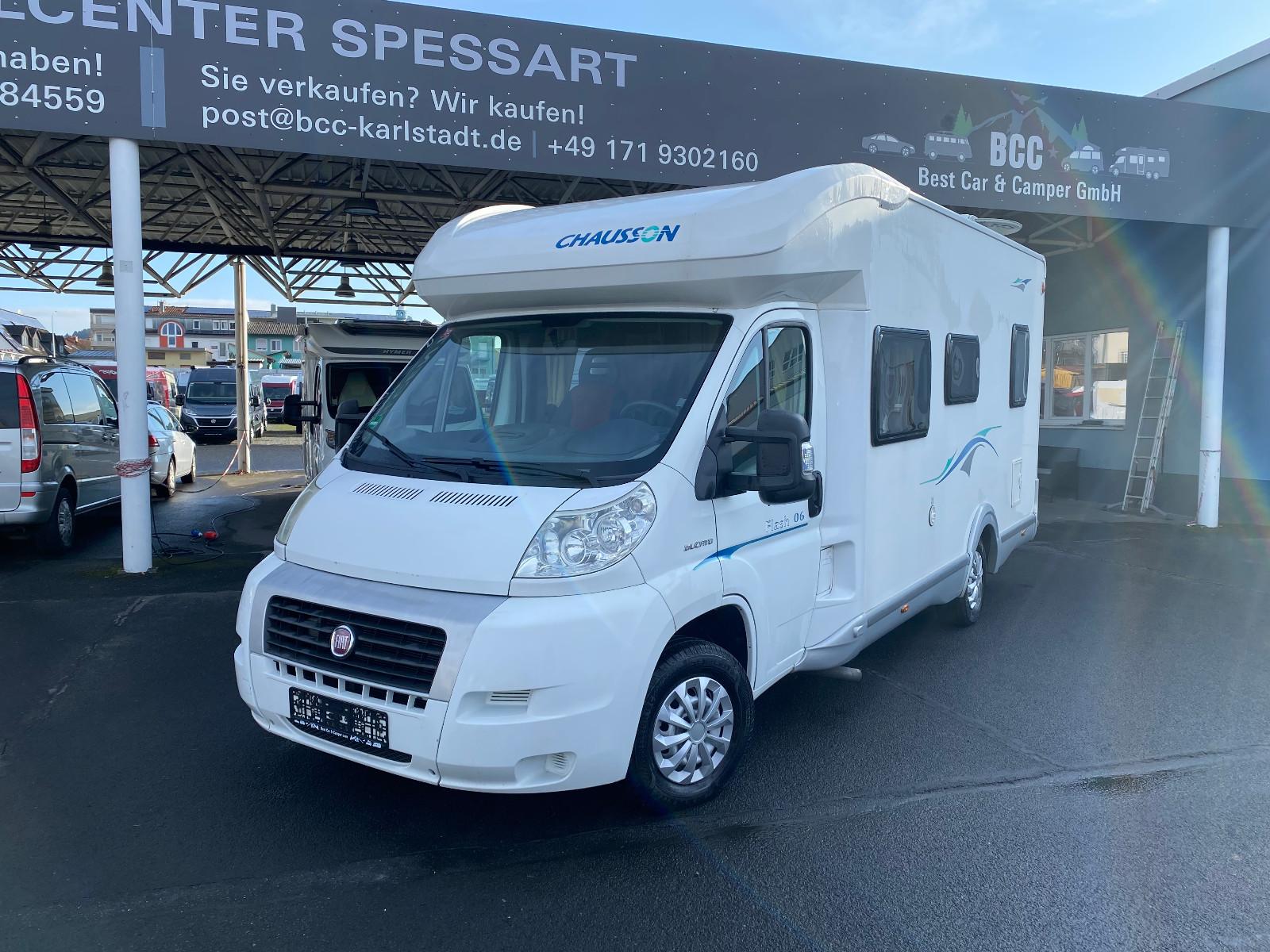 Chausson Fiat 2.3JTD Flash 06-Solar-SatTV-6Schlaf-Hubbett