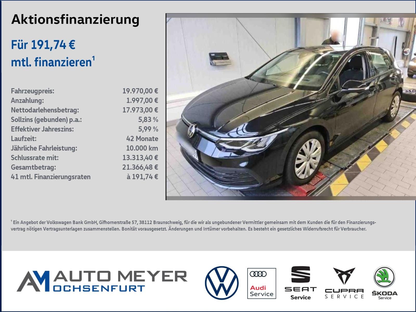 Volkswagen Golf VIII Life 1.0 eTSI DSG Navi Harman & Kardon