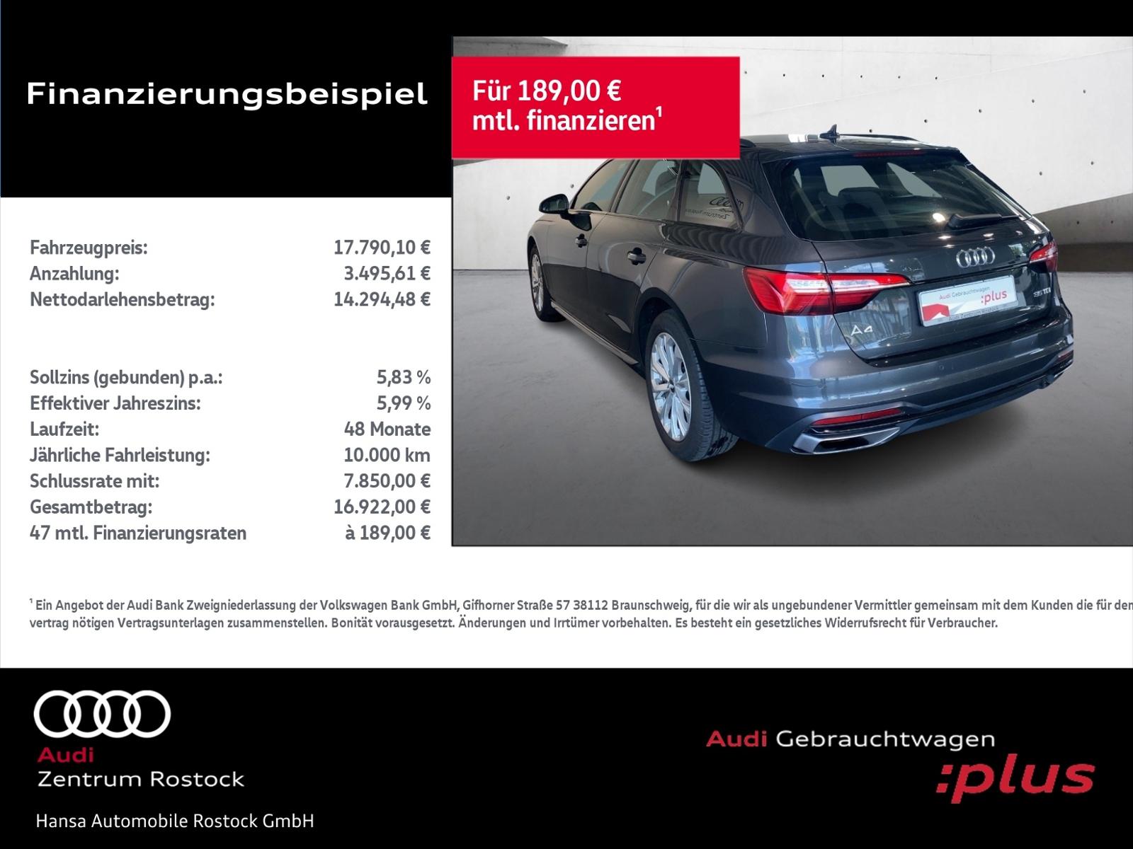 Audi A4 Avant 35 TDI S tronic+Navi+Led+Carplay+Tempo+