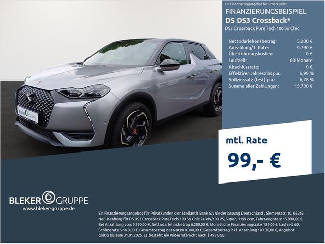 DS Automobiles DS3 Crossback PureTech 100 So Chic