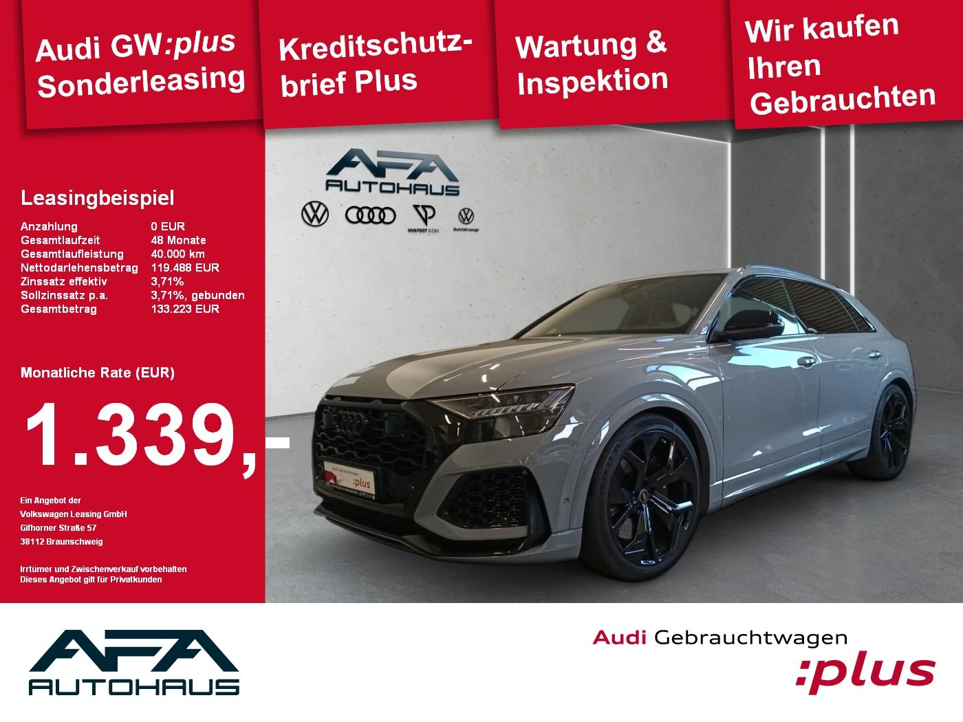 Audi RS Q8 TFSI qu. tiptr. AHK*Pano*Sportabgas*23*B&O